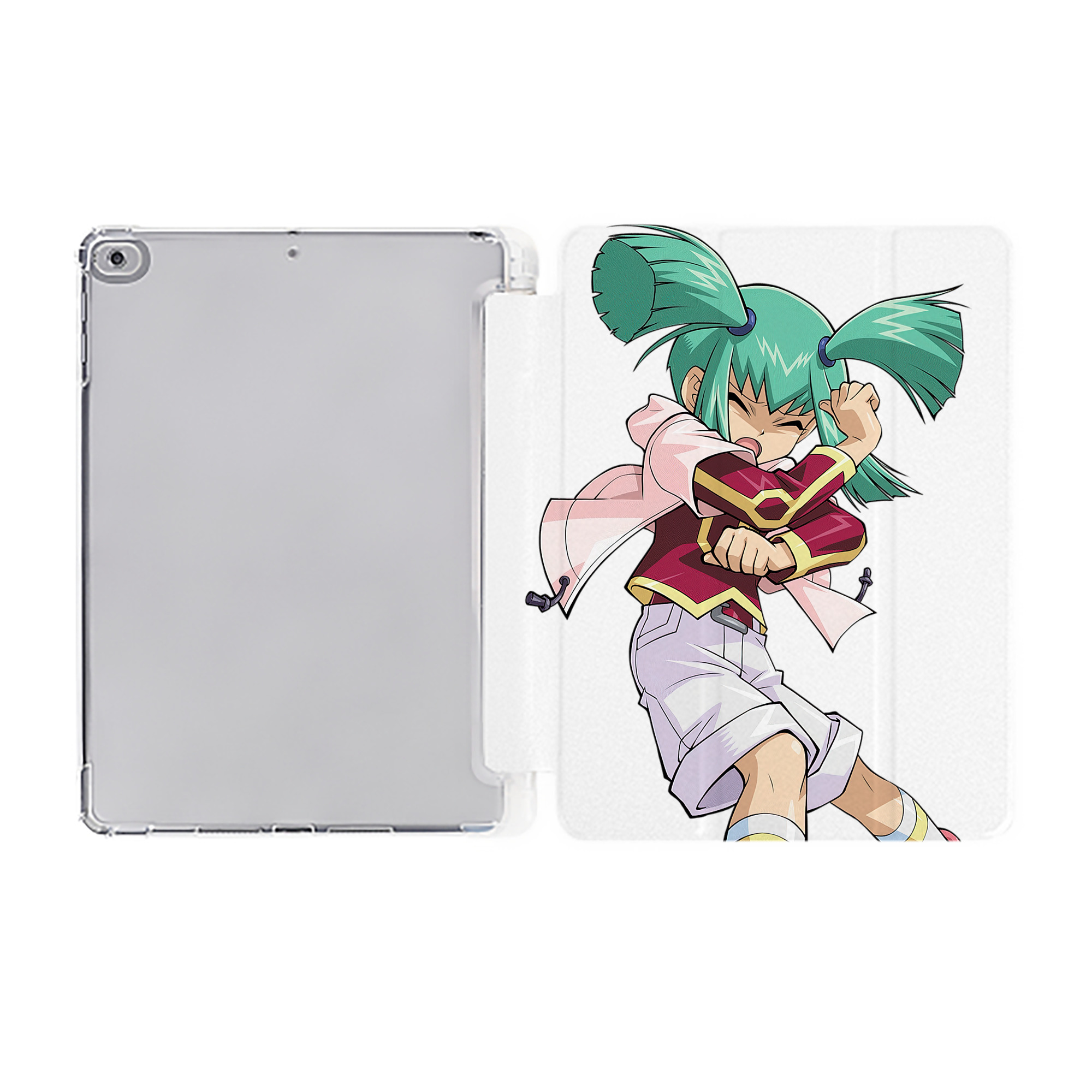 （画像用） 遊☆戯☆王 Yu-Gi-Oh! IPad ケース ペン収納付き 三つ折りスタンド PUレザー×シリコン 対応機種9.5/10.5/10.9インチ